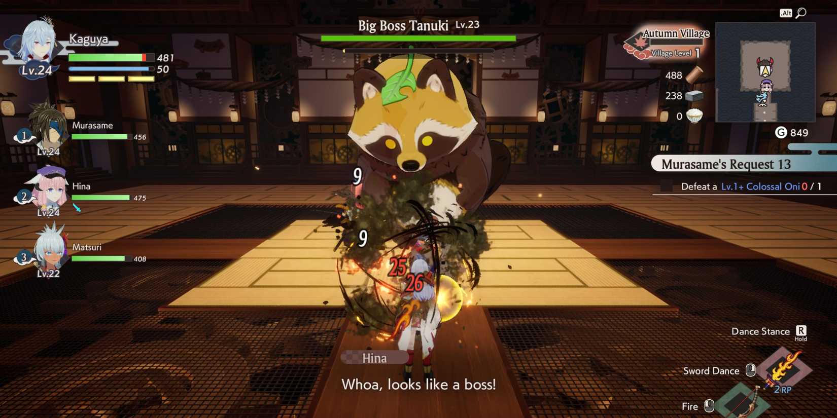 Big Boss Tanuki boss fight in Rune Factory Guardians of Azuma