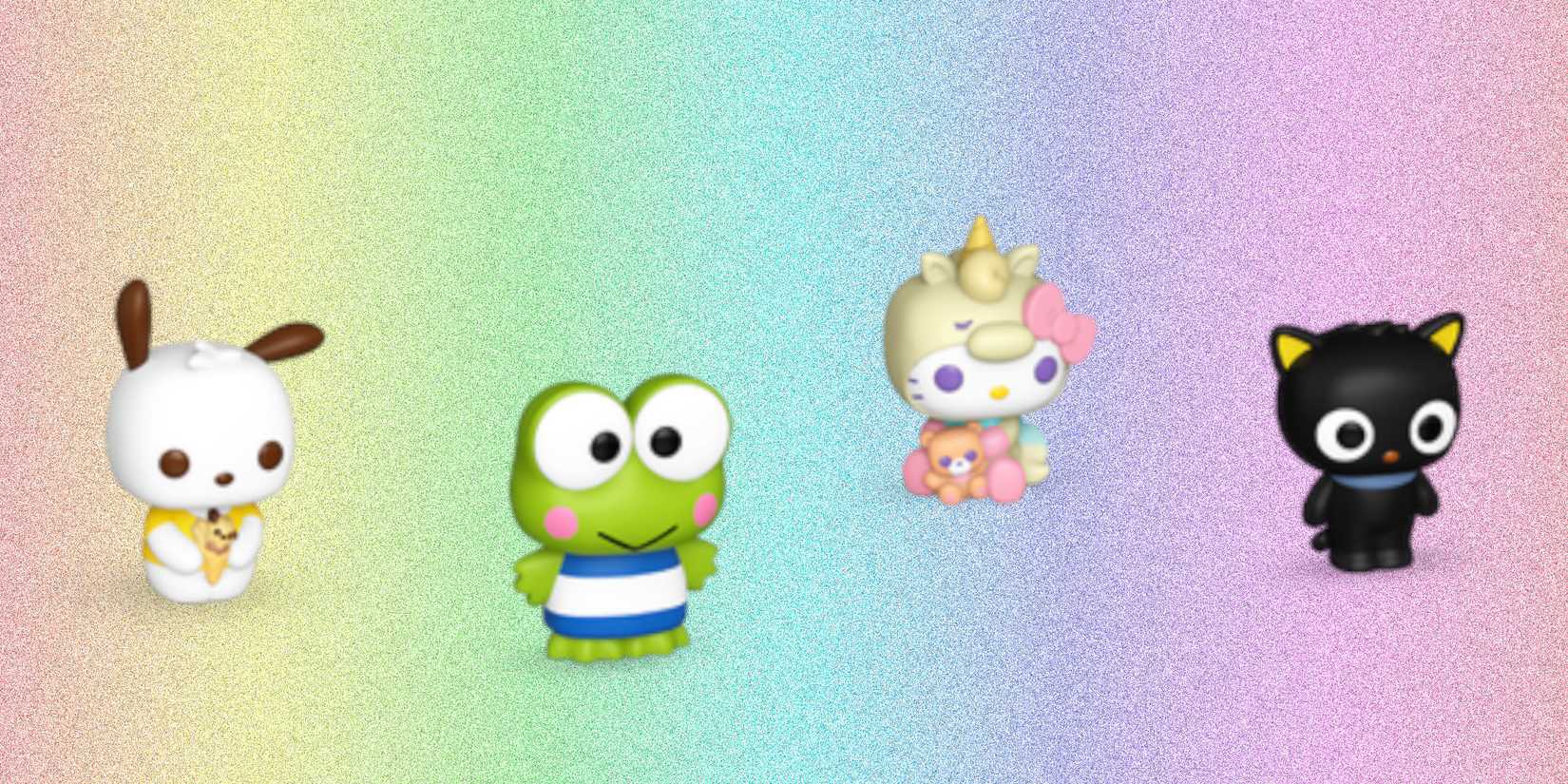 Bitty Pop! Hello Kitty and Friends 4-Pack Series 2 Keroppi, Unicorn Hello Kitty, Pochacco, and Chococat