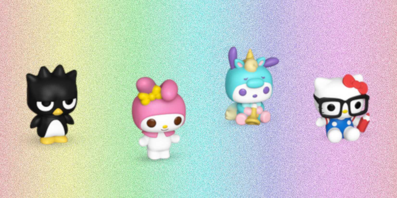 Bitty Pop! Hello Kitty and Friends 4-Pack Series 4 Badtz-Maru, My Melody, Unicron Pochacco, and Glasses Hello Kitty