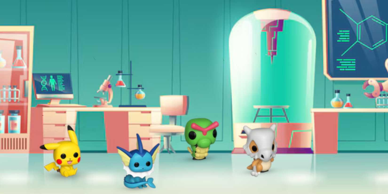 Bitty Pop! Pokémon 4-Pack Series 1 Pikachu, Caterpie, Vaporeon, and Cubone