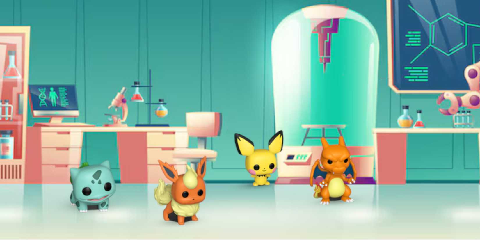 Bitty Pop! Pokémon 4-Pack Series 3 Bulbasaur, Charizard, Flareon, and Pichu