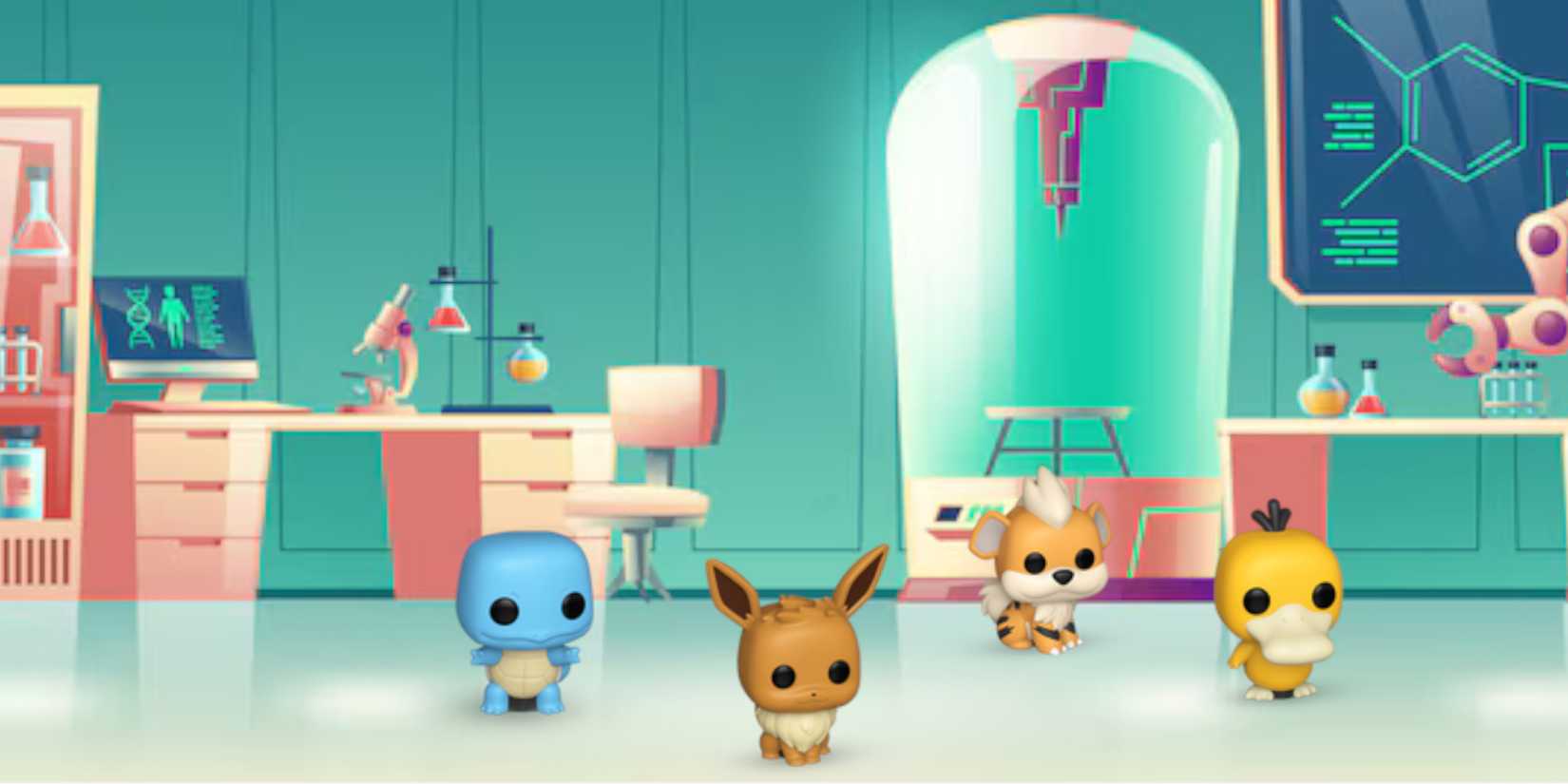 Bitty Pop! Pokémon 4-Pack Series 4 Squirtle, Growlithe, Eevee, and Psyduck