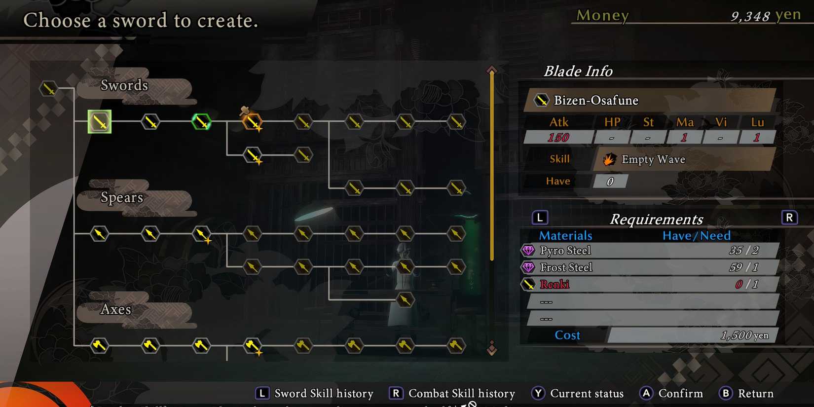 Bizen-Osafune weapon in Raidou Remastered The Mystery of the Soulless Army