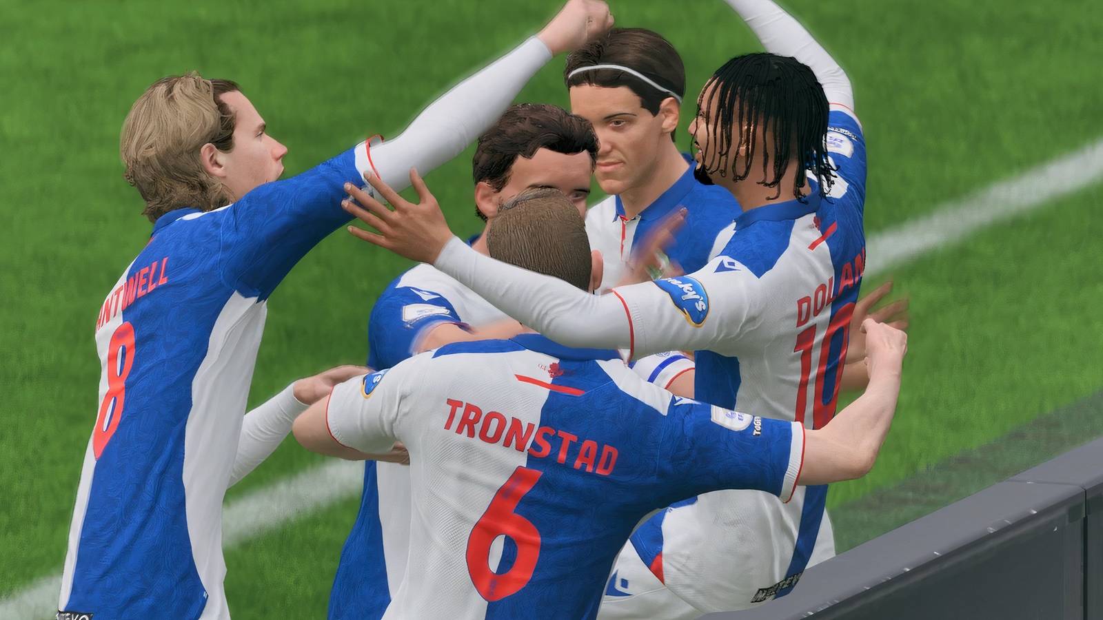 Blackburn Rovers Celebrating A Goal In EA Sports FC 25