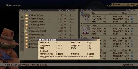 Blessed Shield armor in Bravely Default Flying Fairy HD Remaster