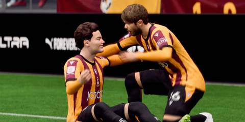 Bradford City Celebrating A Goal In EA Sports FC 25