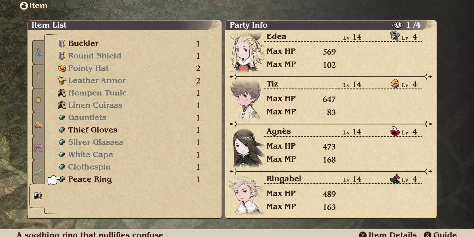 Bravely Default Flying Fairy HD Remaster Peace Ring