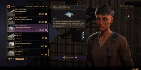 Buying Thermoelectric Cooler from Crossroads Tradeposts Dune Awakening