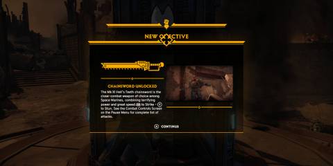 Chainsword weapon in Warhammer 40,000 Space Marine