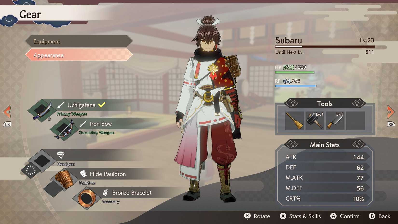 change gear appearance in rune factory guardians of azuma