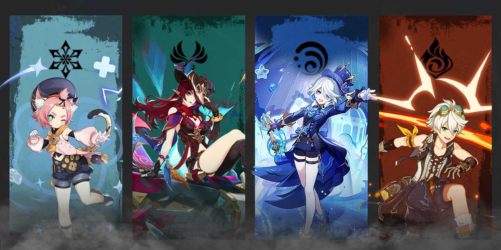 chasca-furina-bennett-and diona team composition in genshin impact