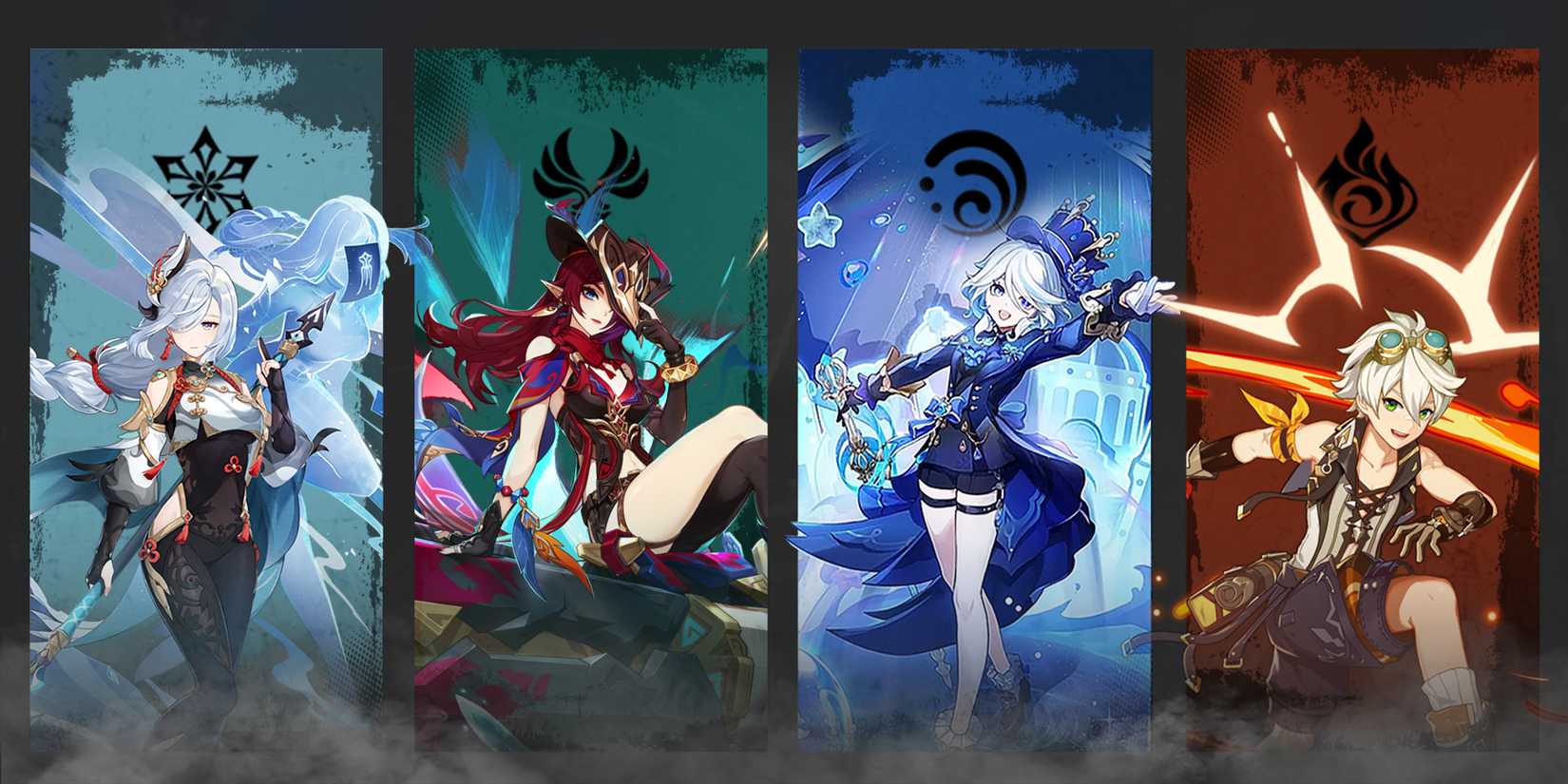 chasca-furina-bennett-and shenhe team composition in genshin impact