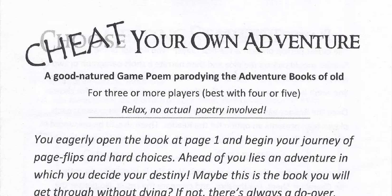 Cheat Your Own Adventure