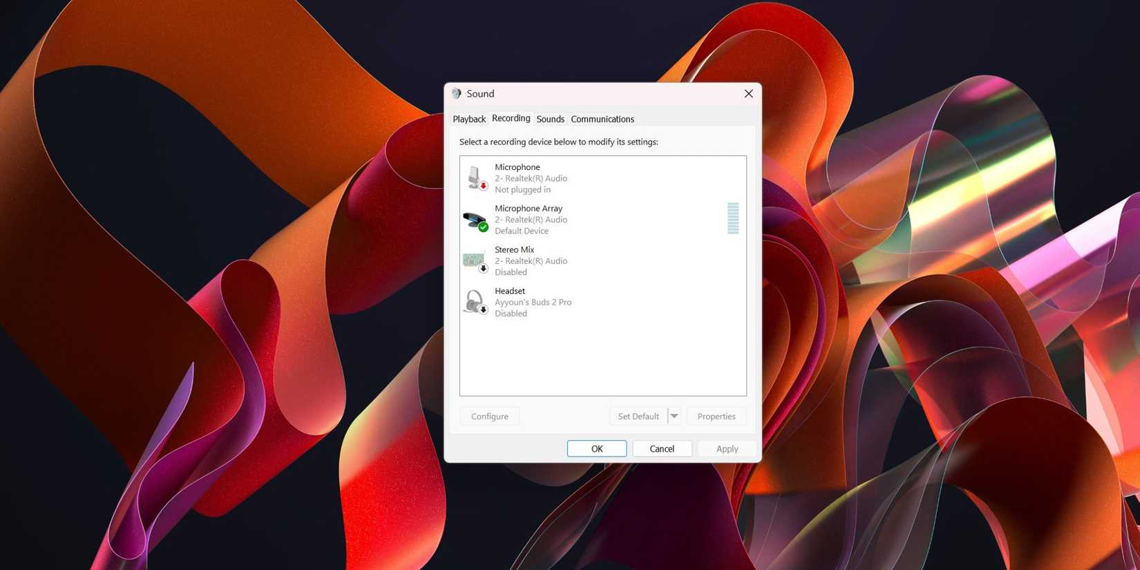 Check System Audio Settings for Peak Voice Chat Not Working Issue