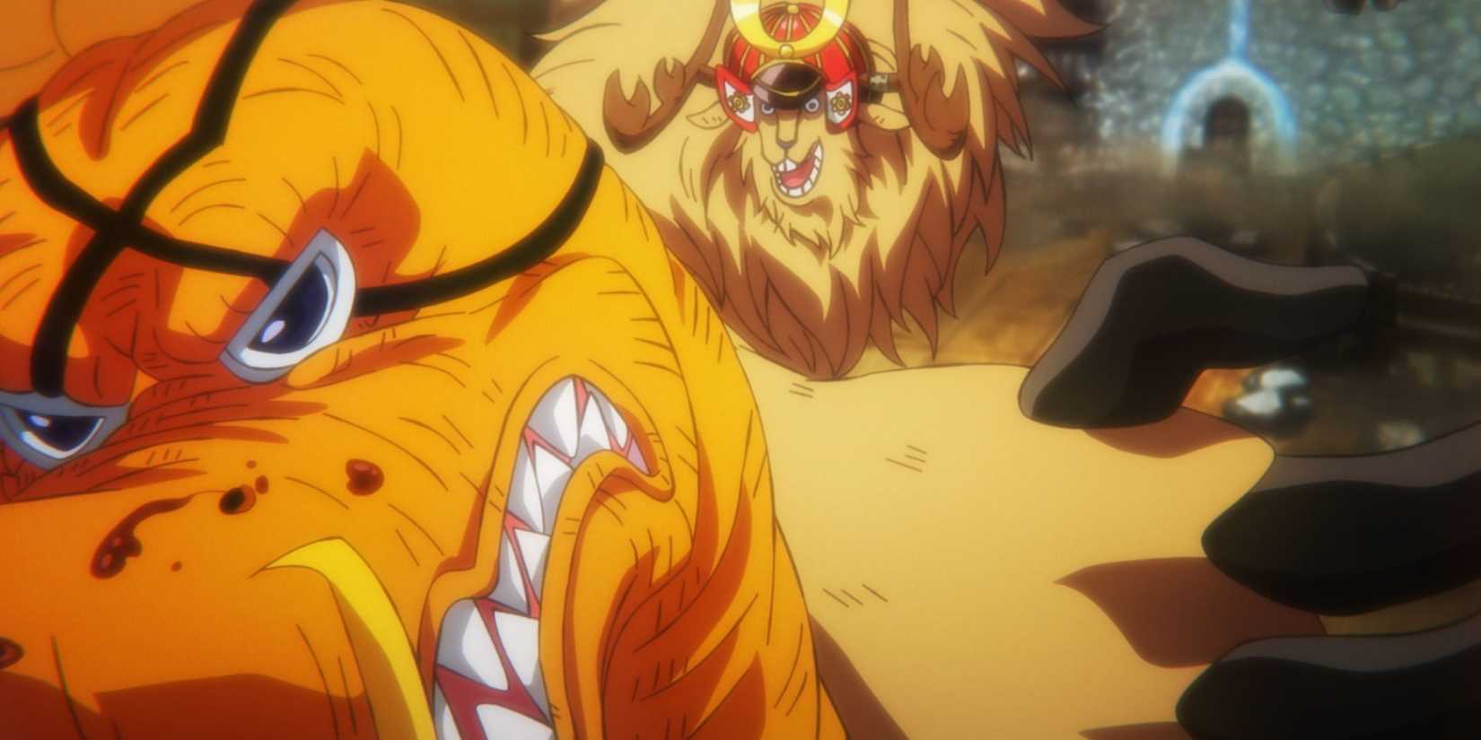 Chopper slaps Queen in Monster Point form - One Piece