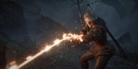 Ciri fighting the Bauk on the witcher 4