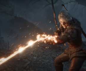 Ciri fighting the Bauk on the witcher 4