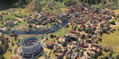 River-based desert city with classical wonders and lush garden plazas in civilization 7