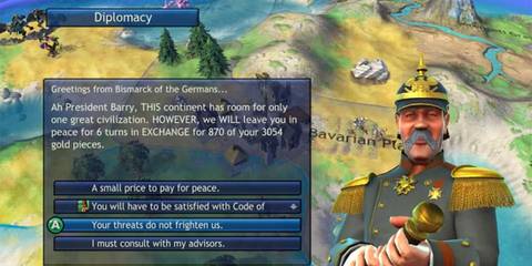 Diplomacy with Bismarck in Civilization Revolution