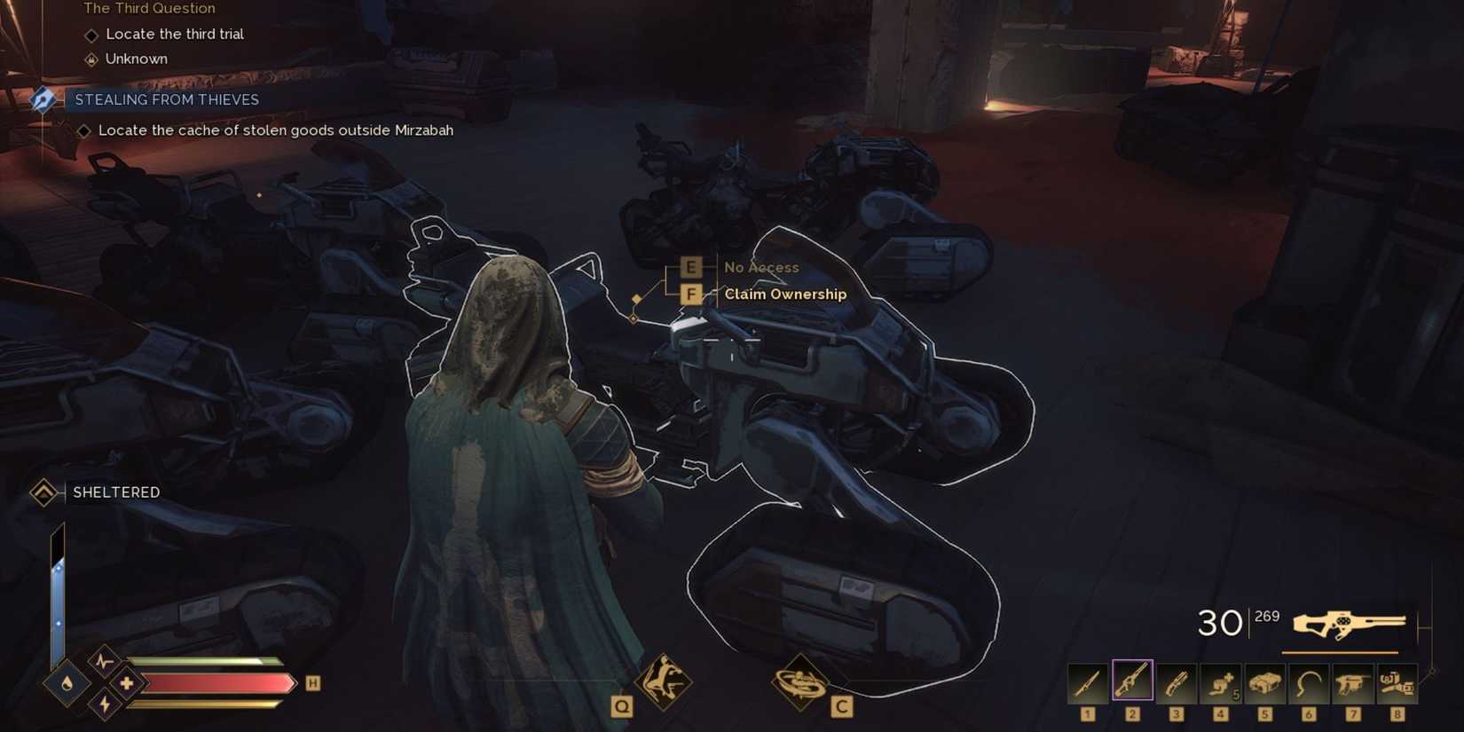 Claiming Ownership of a Bandit Sandbike in Dune Awakening