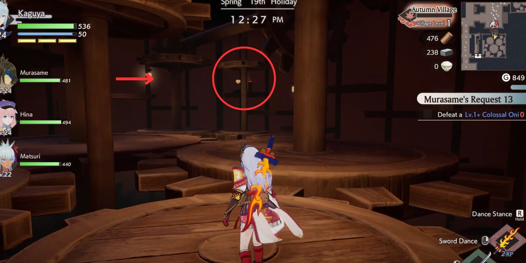 Cogwheel puzzle red button in Rune Factory Guardians of Azuma Mechanical Maze