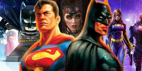 Collage of characters from various DC video games