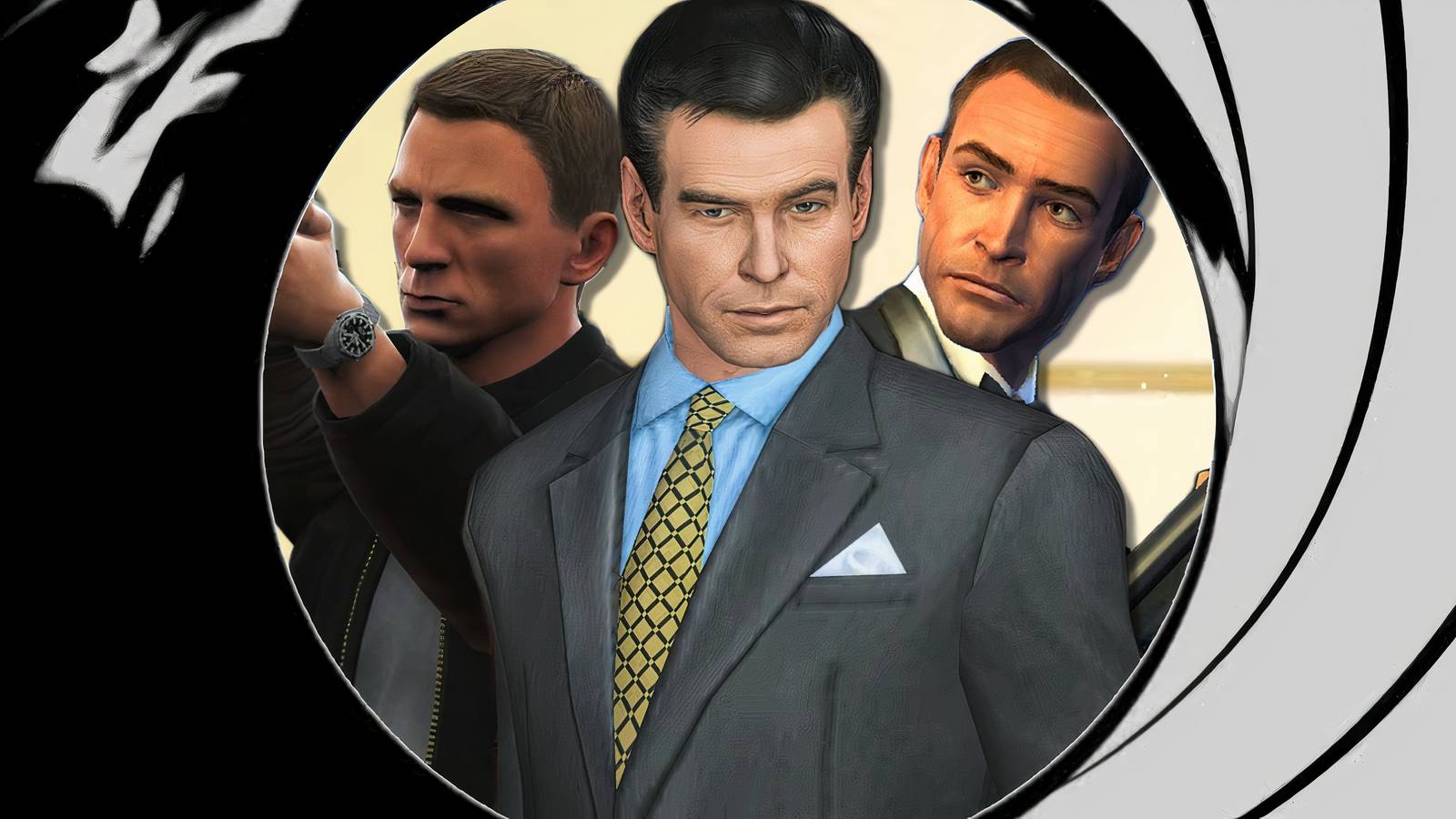 Collage of different versions of James Bond