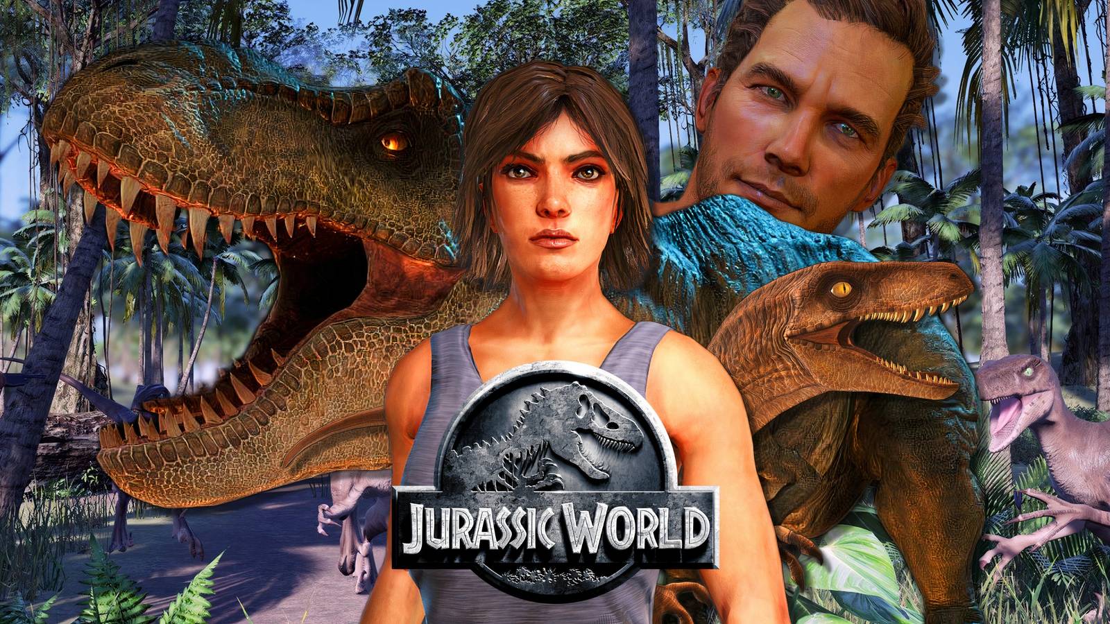 Collage of renders from the cancelled Jurassic World Survivor