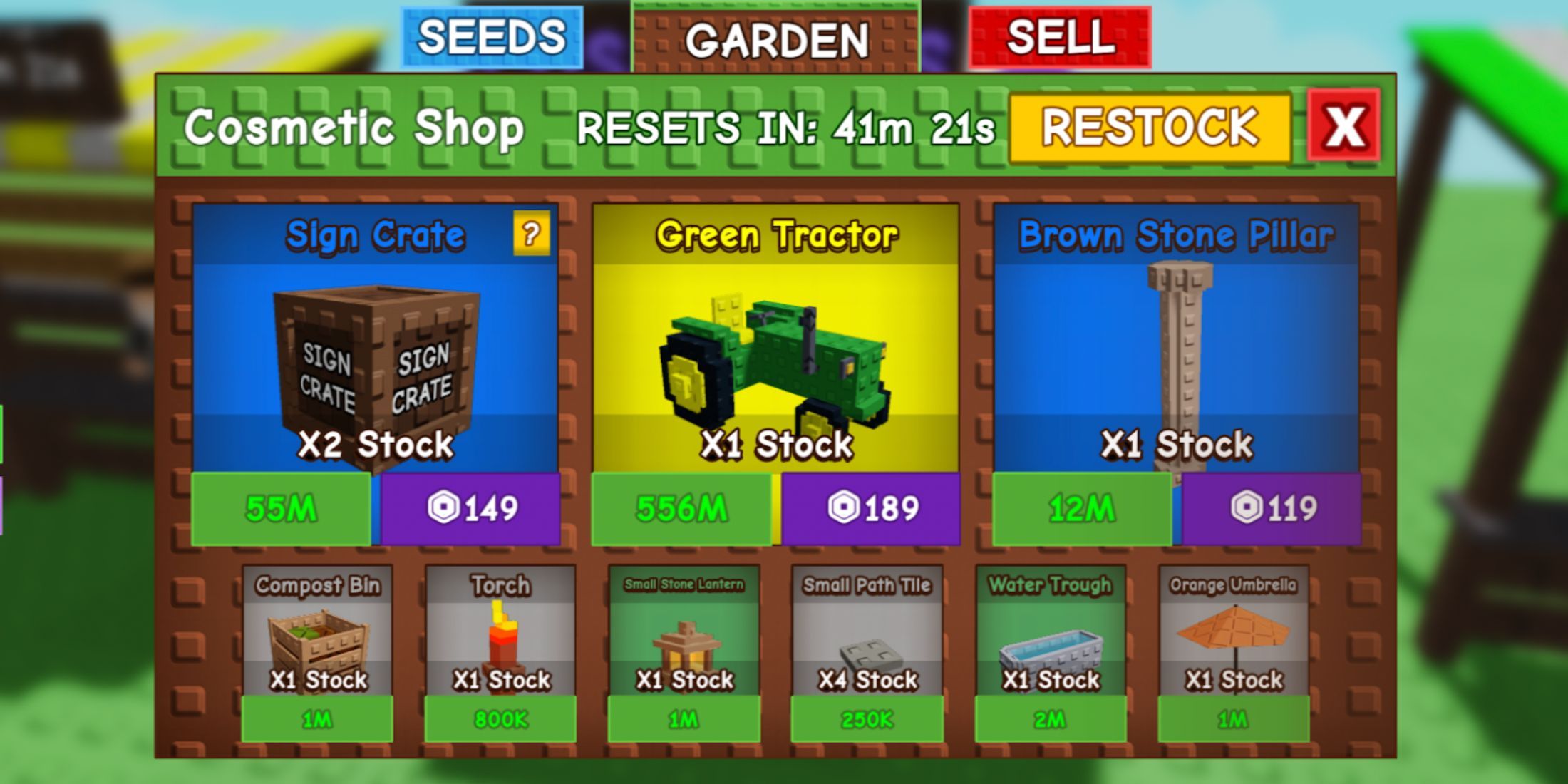 Grow a Garden Cosmetic Shop