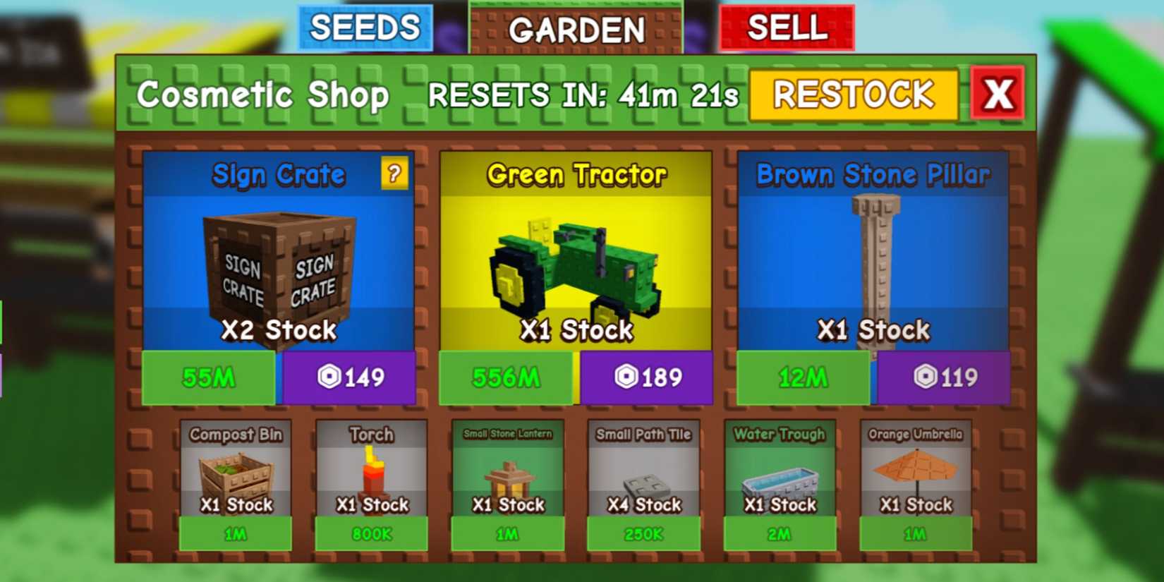 Grow a Garden Cosmetic Shop