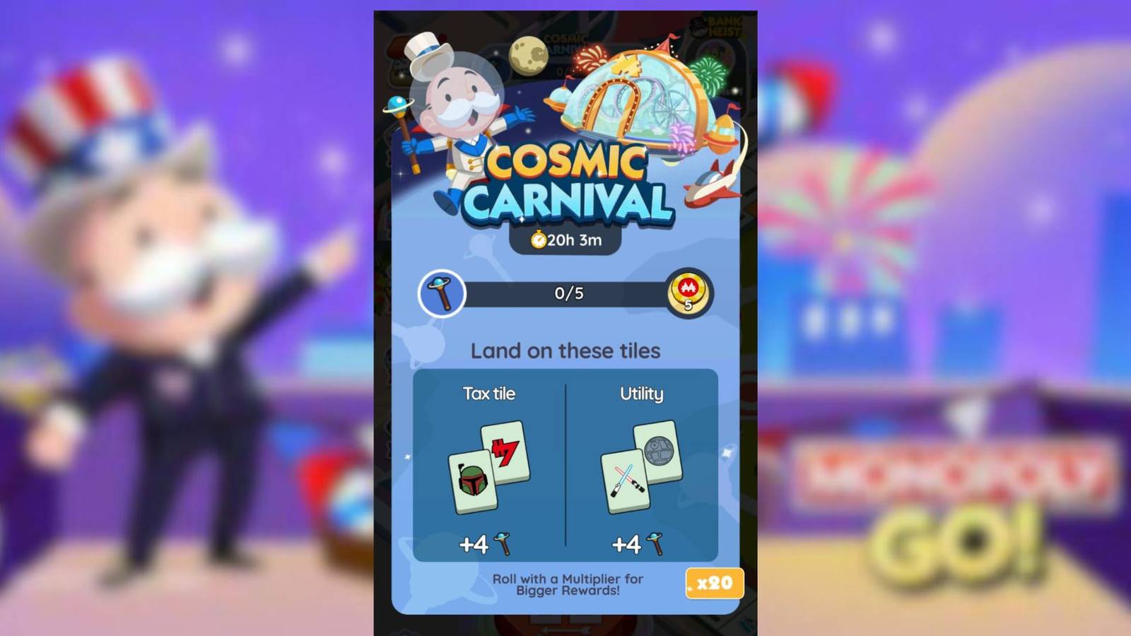 cosmic carnival monopoly go 