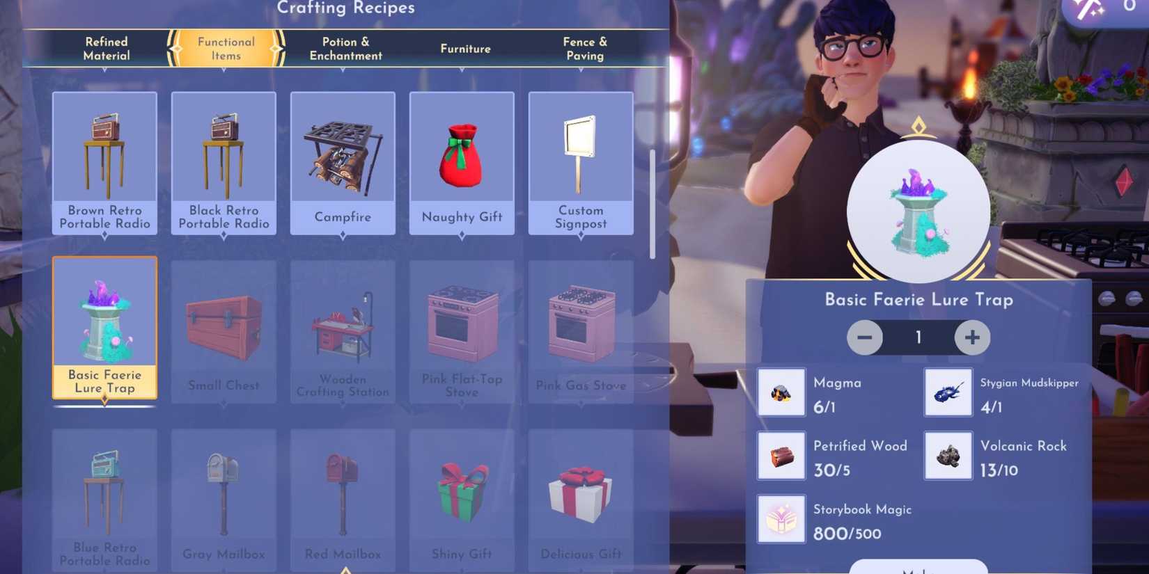 crafting lure trap dreamlight valley