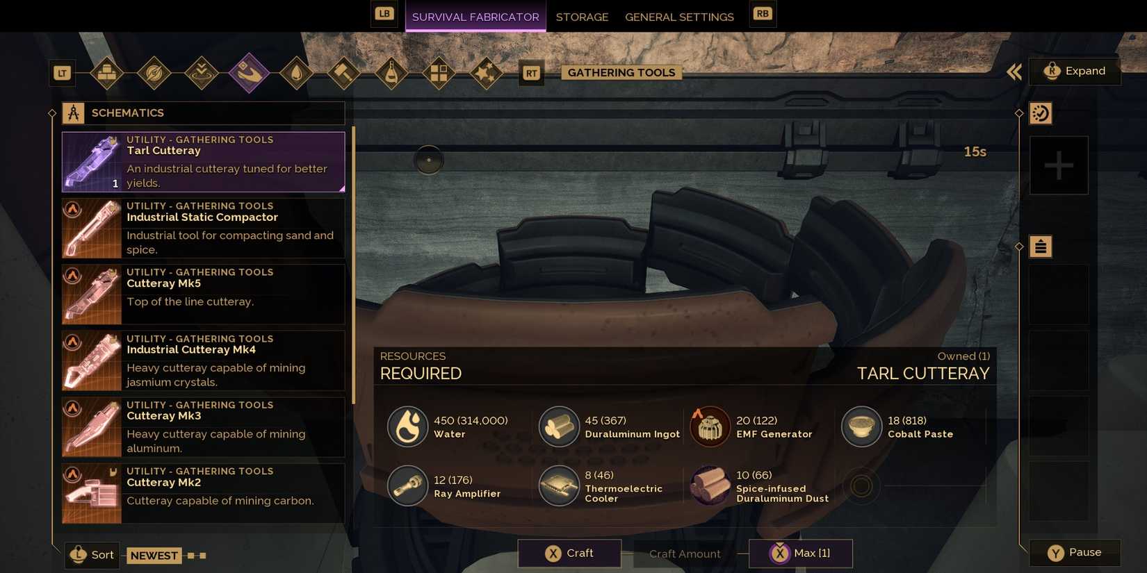 Crafting the Tarl Cutteray Dune Awakening