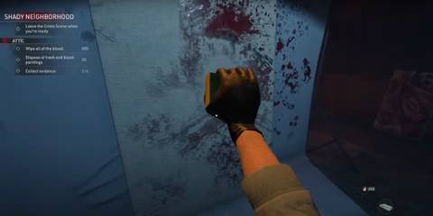 Crime Scene Cleaner sponge cleaning blood