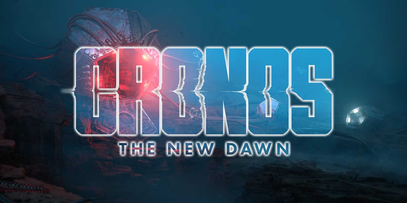 Cronos The New Dawn transparent glowing logo over promo key art