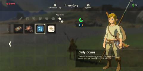 Daily Bonus in The Legend of Zelda Breath of the Wild