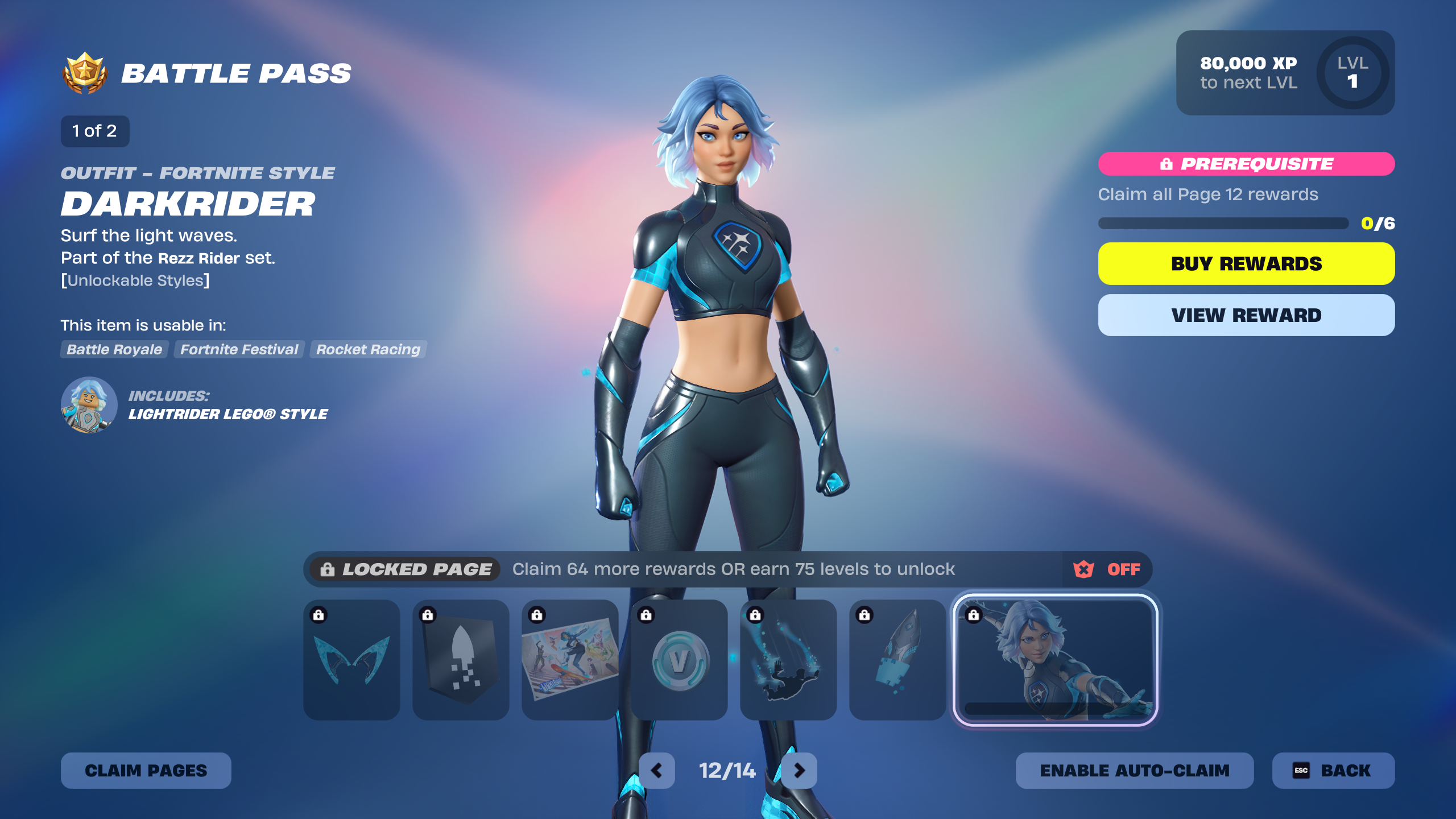 darkrider battle pass page