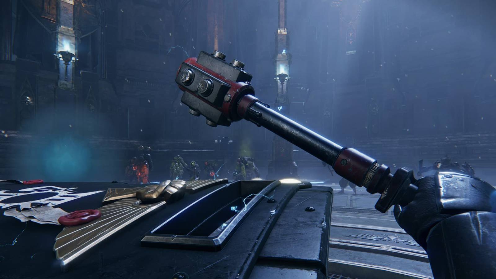 Darktide Arbites Shock Maul and Shield