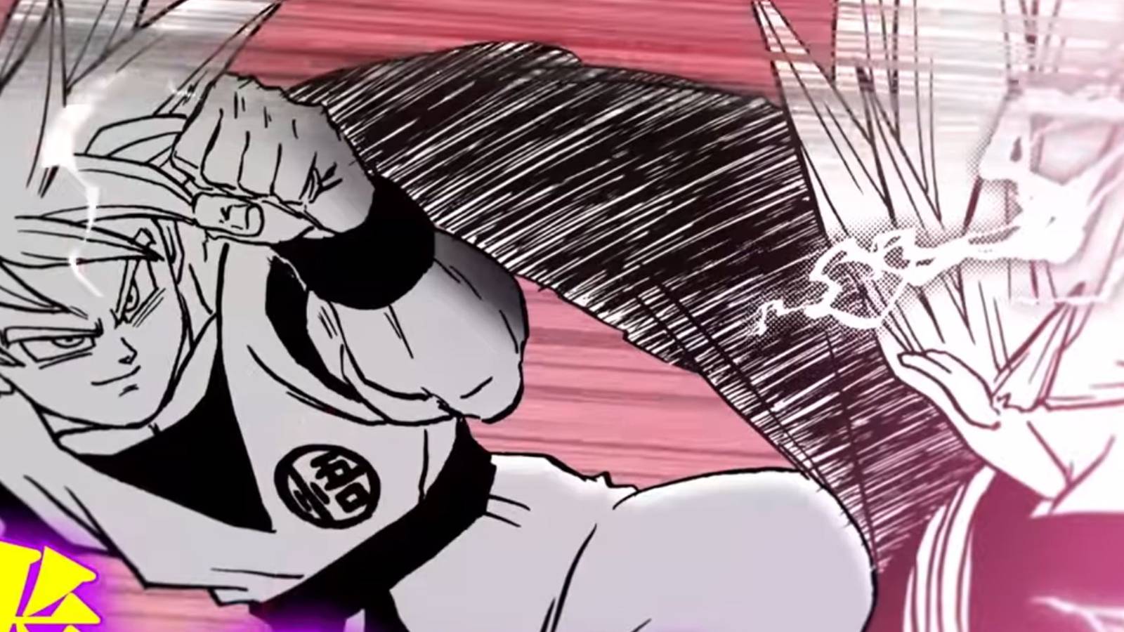picture: ultra instinct goku and beast gohan fighting in dragon ball super manga trailer.