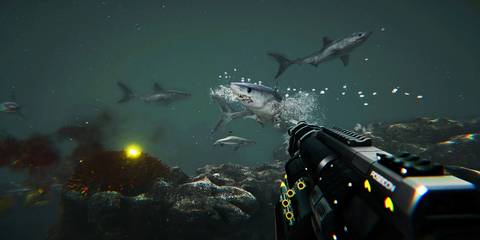 Fighting a swarm of sharks in Death In The Water 2