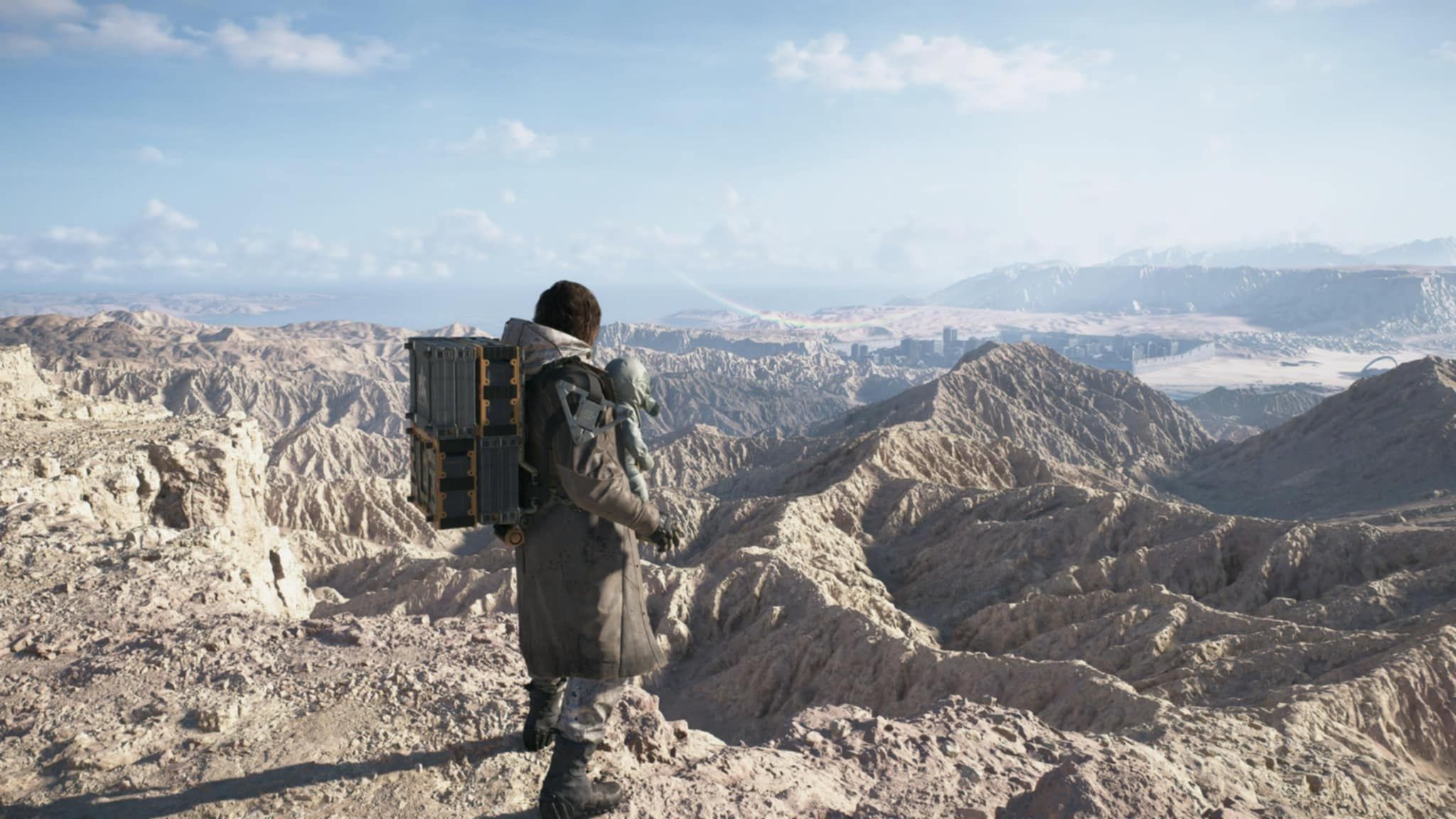 death stranding 2 sam and lou on a mountain