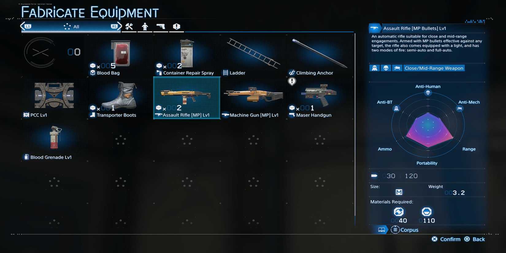 The Player Fabricating An Assault Rifle 