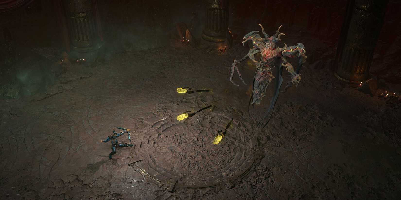 Diablo 4 character is fighting a boss