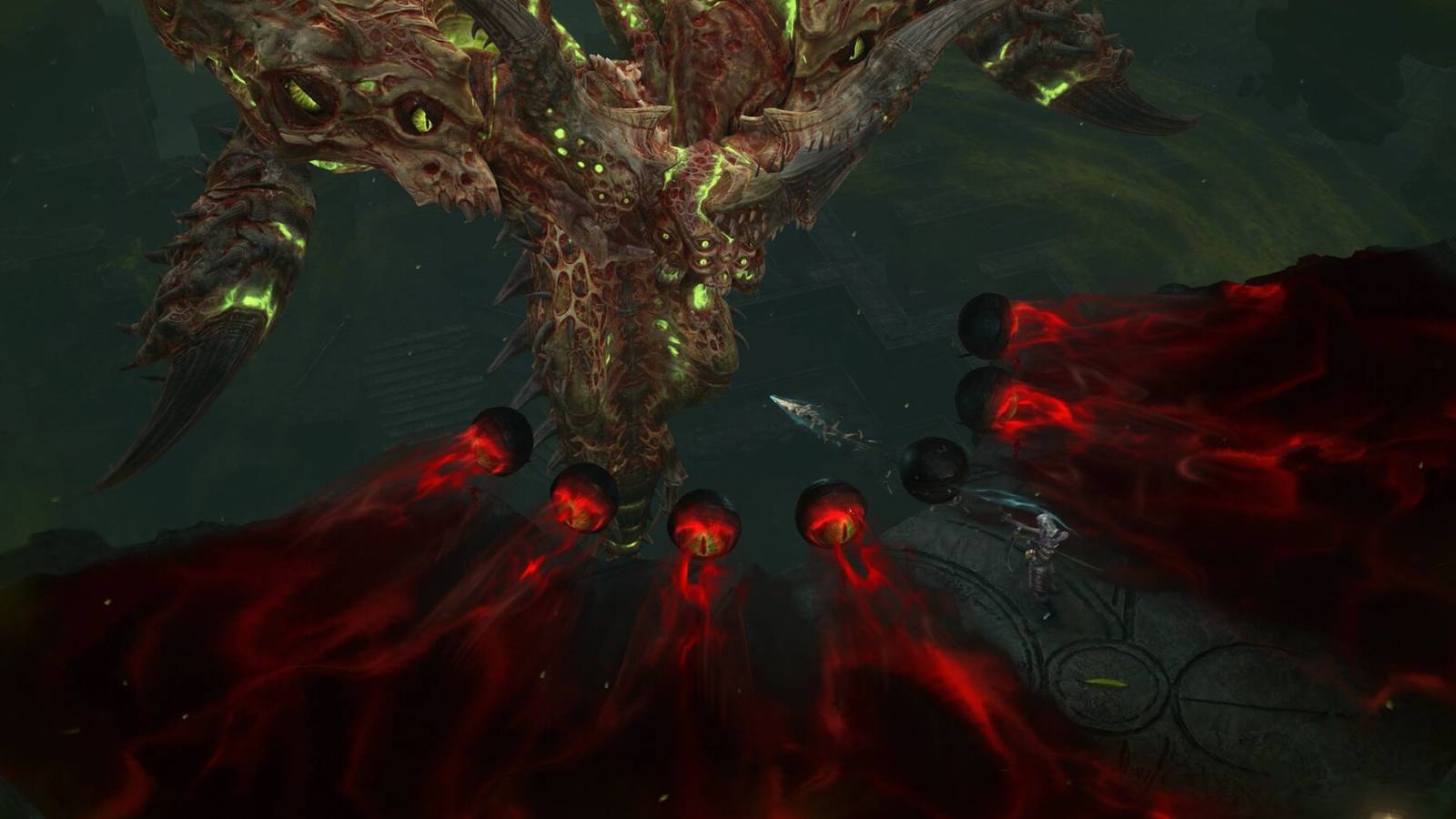 Diablo 4 character is fighting a boss