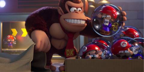 DK stealing toys in Mario vs. Donkey Kong (Switch)