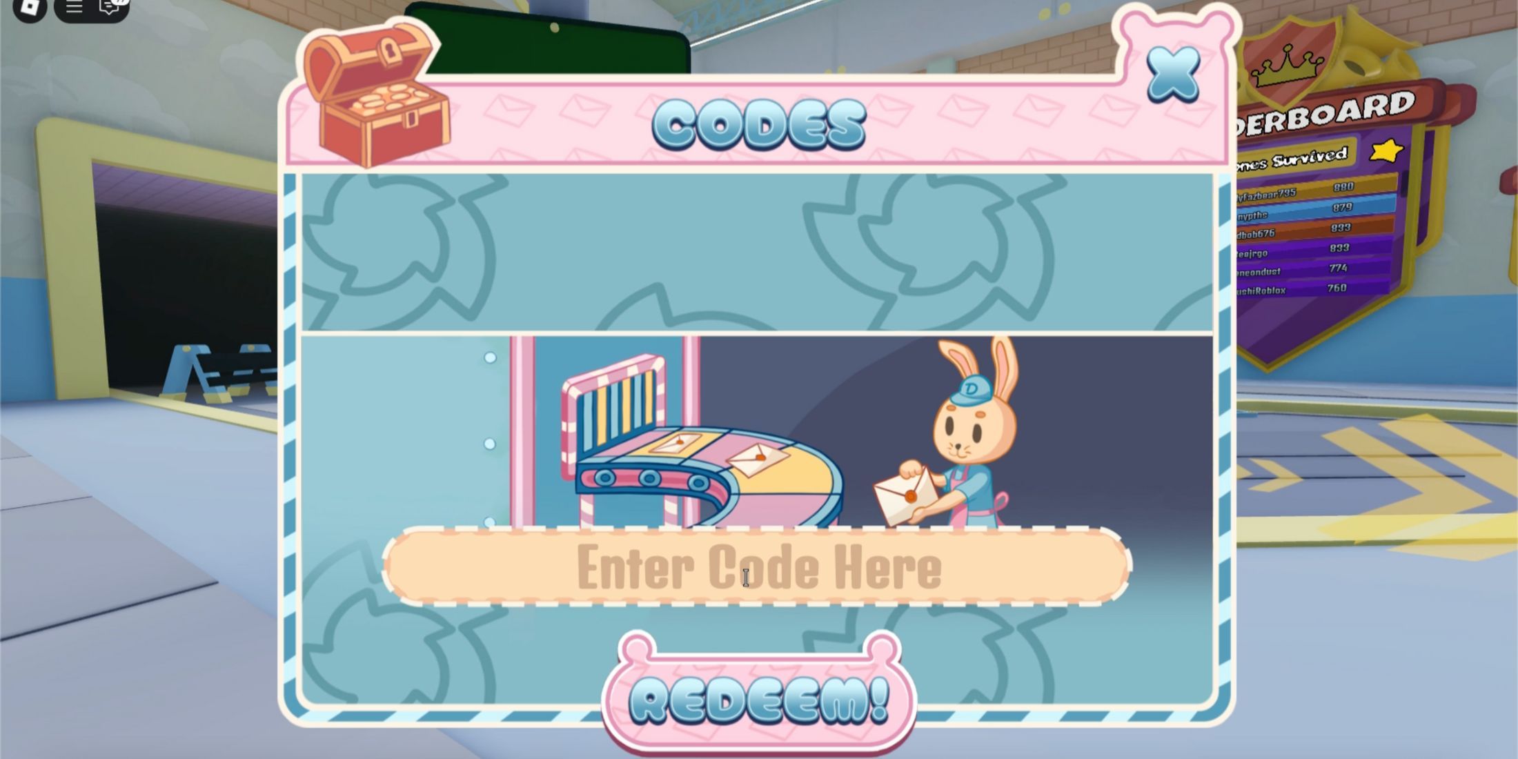 Dolly factory on the codes tab