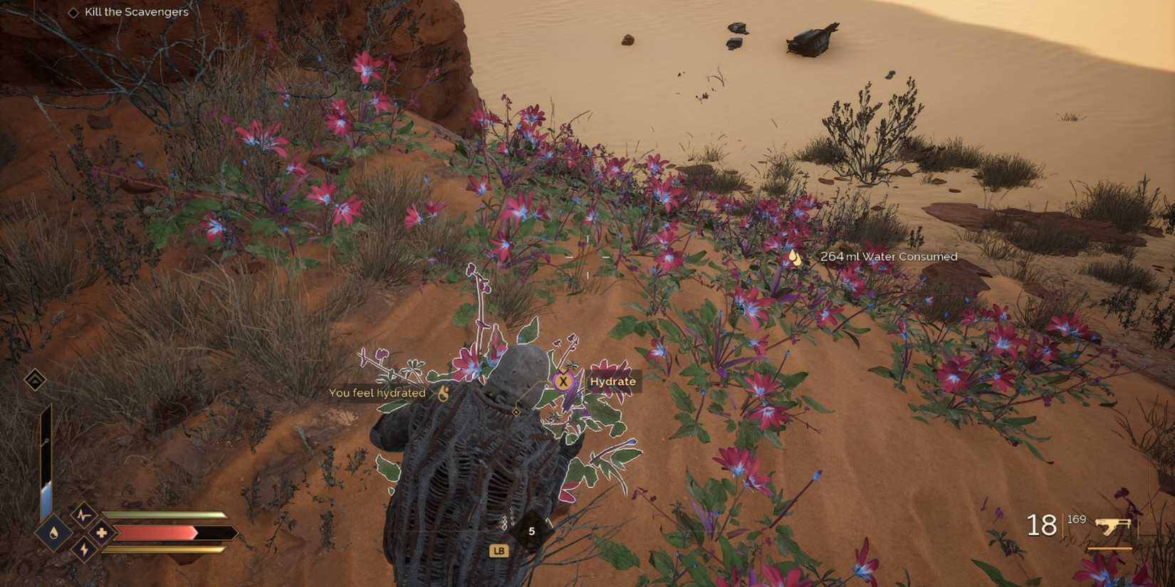 Drinking Water from Sapling's Dew Dune Awakening