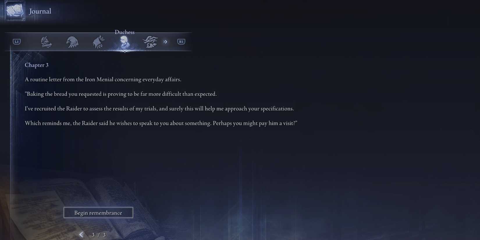 Duchess Journal Page 3 in Elden Ring Nightreign