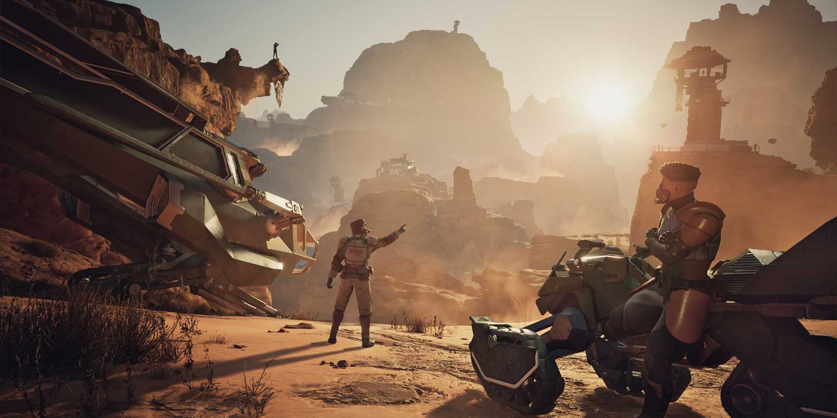 Dune Awakening player pointing