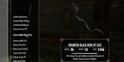 Dwarven Black Bow of Fate in Skyrim